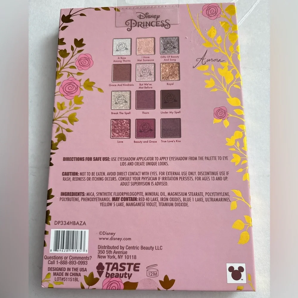 Disney Princess Aurora Inspired Eyeshadow Palette by Taste Beauty